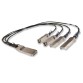 Dell Networking,Cable,40GbE (QSFP+) to 4 x 10GbE SFP+ Passive Copper Breakout Cable, 2 Meter Customer Kit